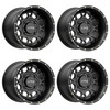 Set 4 KMC Powersports KS135 Grenade 14x7 4x137 Satin Black Wheels 14" 38mm Rims