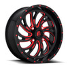 Fuel UTV D642 Kompressor 18x7 4x156 Gloss Black Red Tinted Clear Wheel 18" 13mm