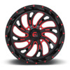 Fuel UTV D642 Kompressor 18x7 4x156 Gloss Black Red Tinted Clear Wheel 18" 13mm