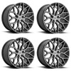 Set 4 Niche M262 Mazzanti 22x10 5x130 Black Brushed Face Wheels 22" 30mm