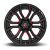 Fuel 1PC D712 Rage 20x10 8x180 Gloss Black Red Tinted Clear Wheel 20" -18mm Rim