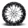 22" Fuel 2PC D246 Assault 22x10 8x180 Chrome Plated Gloss Black Lip Wheel -13mm