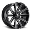 22" Fuel 1PC D615 Contra 22x10 8x180 -18mm Gloss Black Milled For Chevy GMC Rim