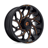 22" Fuel UTV D780 Runner UTV 22x7 4x156 Gloss Black Milled Orange Wheel 0mm Rim