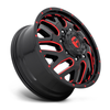 20" Fuel 1PC D656 Triton 20x8.25 Gloss Black Red Tinted Clear 8x6.5 Wheel 105mm