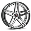 Set 4 22" Axe Wheels EX20 Black & Polished Face 22x10.5 Wheels 5x130 25mm Rims