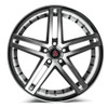 Set 4 22" Axe Wheels EX20 Black & Polished Face 22x10.5 Wheels 5x130 25mm Rims