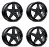 Set 4 18" Katana Wheels KR03 Glossy Black 18x8 Wheel 5x100 Rims 40mm