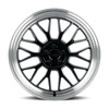 Set 4 18" Katana Wheels KR06 Glossy Black Machined Lip 18x8 5x100 40mm Rims