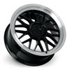 Set 4 18" Katana Wheels KR06 Glossy Black Machined Lip 18x8 5x100 40mm Rims