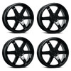 Set 4 17" Katana Wheels KR08 17x7.5 5x4.5 40mm Glossy Black Racing Rims