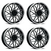 Set 4 18" Katana Wheels KR09 18x8 5x100 5x4.5 40mm Glossy Black Machined Rims