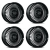 Set 4 22" Dolce Trento Glossy Black 22x9 Wheels 5x112 5x4.5 35mm Floating Caps