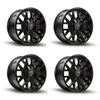 Set 4 20" Thret Offroad Attitude 802 Gloss Black 20x9 Wheels 5x5 5x5.5 18mm Rim