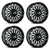 Set 4 24" Dolce Sesto 24x10 6x135 6x5.5 35mm Glossy Black Floating Cap Wheels