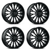 Set 4 24" Dolce Roma  24x10 6x135 6x5.5 35mm Glossy Black w Floating Cap Wheels
