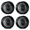 Set 4 24" Dolce Razzo Glossy Black 24x10 Wheels 6x135 6x5.5 35mm Floating Caps