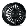Set 4 24" Dolce Razzo Glossy Black 24x10 Wheels 6x135 6x5.5 35mm Floating Caps