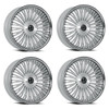Set 4 24" Dolce Razzo 24x10 6x135 6x5.5 25mm Sliver Brush Face Floating Cap Rims