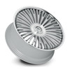 Set 4 24" Dolce Razzo 24x10 6x135 6x5.5 25mm Sliver Brush Face Floating Cap Rims