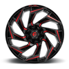 Fuel  D755 Reaction 20x9 8x180 Gloss Black Milled Red Tint Wheel 20" 1mm
