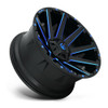 20" Fuel D644 Contra 20x10 5x4.5 5x5 -18mm Wheel Black Blue Tinted Clear Rim