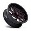 22x7 4x156 Gloss Black Milled Candy Red Wheel Fuel UTV D779 Runner Utv Rim 0mm