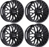 Set 4 22" TIS 566B Gloss Black 22x12 Wheels 6x135 -44mm For Ford Lincoln Rims