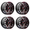Set 4 22" American Truxx Evolution Gloss Black Prizm Red 22x12 6x5.5  Rims -44mm