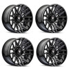 Set 4 22" American Truxx Evolution Gloss Black Milled 22x12 Wheels 6x135 -44mm