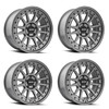 Set 4 15" Mayhem Compass Satin Gunmetal 15x7 Wheels 5x100 Rims 15mm