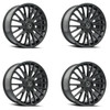 Set 4 18" Kraze Double Down Gloss Black 18x8 Wheels 5x108 5x4.5 40mm Rims