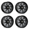 Set 4 22" Cali Off-Road Crusher Gloss Black Milled 22x10 Wheels 6x5.5 Rims -19mm