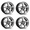 Set 4 20" Ridler 652 Gloss Black Diamond Cut Face & Lip 20x8.5 5x120.65 Rims 0mm