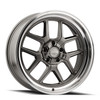 17" Ridler 610 Gloss Grey Polished Lip 17x8 Wheel 5x120.65 Rim 0mm