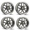 Set 4 17" Ridler 610 Gloss Grey Polished Lip 17x7 Wheels 5x5 Rims 0mm