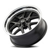 20" Ridler 610 Matte Black Polished Lip 20x10 Wheel 5x4.5 Rim 0mm