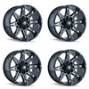 Set 4 18" Mayhem Rampage Gloss Black Milled 18x9 Wheels 8x170 Lifted Rims -12mm