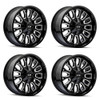 Set 4 20" Ion 152 Gloss Black Milled 20x9 Wheels 6x5.5 6x135 Truck Suv Rims 0mm
