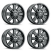 Set 4 17" Ion 141 Satin Black 17x9 Wheels 8x170 For Ford F250 F350 Rims 18mm