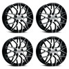 Set 4 17" Katana Wheels KR01 Glossy Black Machined Face 17x7.55x4.5 40mm Rims