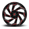 15" Fuel D755 Reaction 15x8 5x4.5 5x4.75 -18mm Wheel Black Milled Red Tint Rim