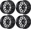 Set 4 22" TIS 566BM Gloss Black Milled 22x10 Wheels 6x5.5 -19mm Lifted Rims