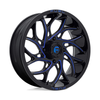 Fuel UTV D778 Runner Utv 20x7 4x156 Gloss Black Milled Candy Blue Wheel 20" 13mm