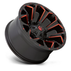 18" Fuel 1PC D787 Assault 18x9 6x135 6x5.5 Matte Black Red Milled Wheel 1mm Rim