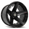 24" 4PLAY 4PF5 Matte Black Center Gloss Black Barrel 24x14 Wheel 8x170 -76mm Rim