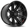 22" 4PLAY 4P08 Gloss Black Brushed Face & Tinted Clear 22x10 Wheel 8x6.5 -24mm