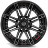 Set 4 22" 4PLAY 4P08 Black Brushed Face & Tinted Clear 22x10 8x180 -24mm Rims
