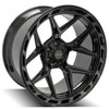 Set 4 22" 4PLAY 4P55 Black Brushed Face & Tinted Clear 22x10 6x5.5 6x135 -18mm