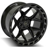 Set 4 22" 4PLAY 4P55 Black Brushed Face & Tinted Clear 22x10 6x5.5 6x135 -18mm
